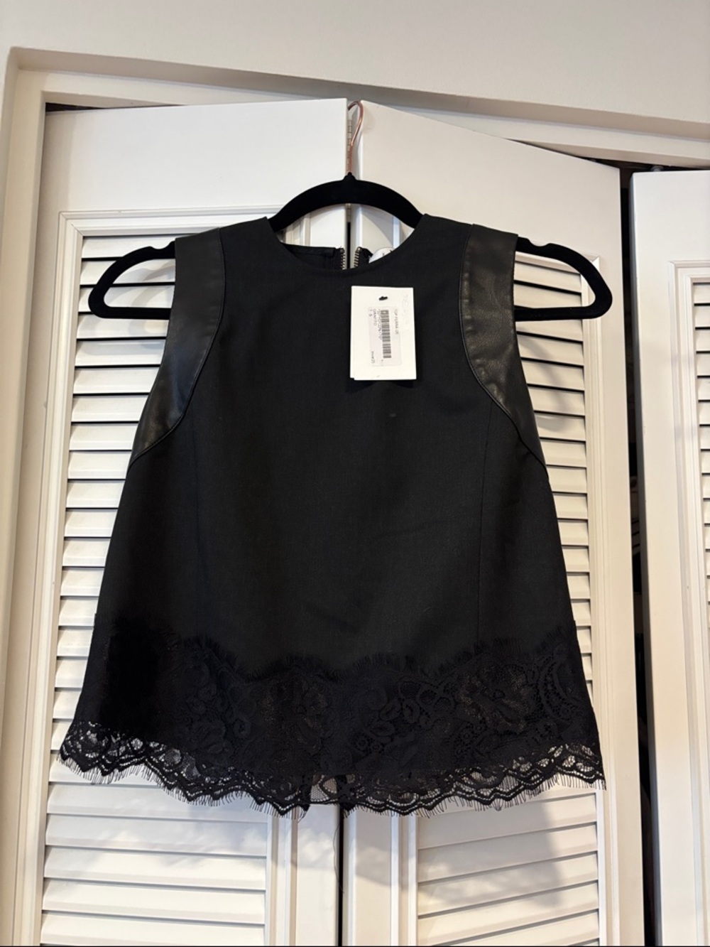 Women’s Black Lace-Hem Tank Top